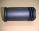 A black dust cover tube with ribbed ends.