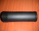 A longer black dust cover tube with ribbed ends.