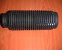 A black dust cover with a fully ribbed bellows body.