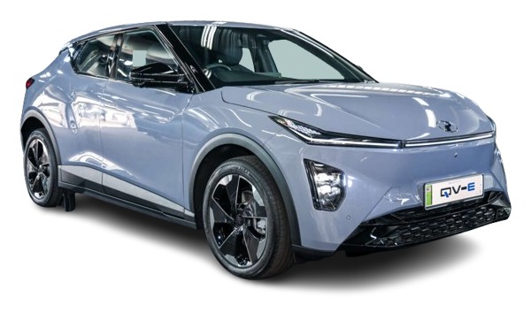 A pale blue compact electric SUV.