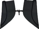 A pair of black tapered trim panels joined at the top.