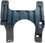 A dark grey bracket with a wide flange and two legs.