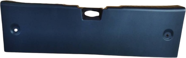 A long, flat dark blue trim panel with a notch at the top centre and two mounting holes.