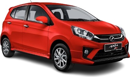 A red small five-door hatchback.