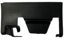 A wide black trim panel with notches and a cut-out along its lower edge.